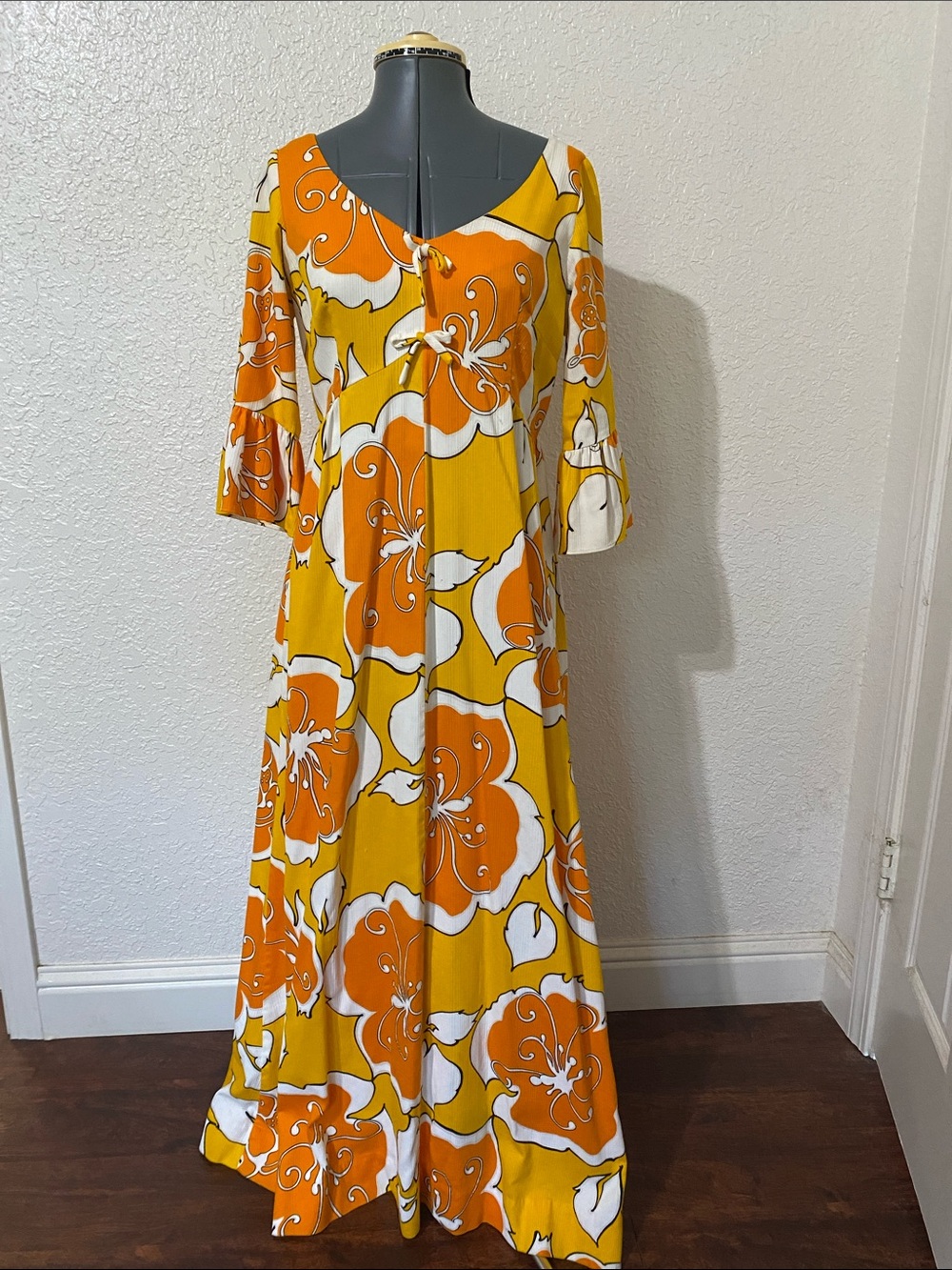 Yellow & Orange Floral Maxi Dress - Women